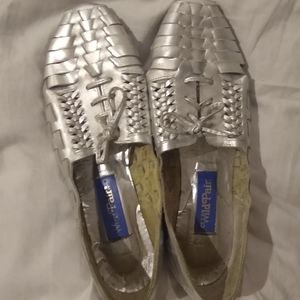 Vintage silver lace-up huarache sandals Sz 9